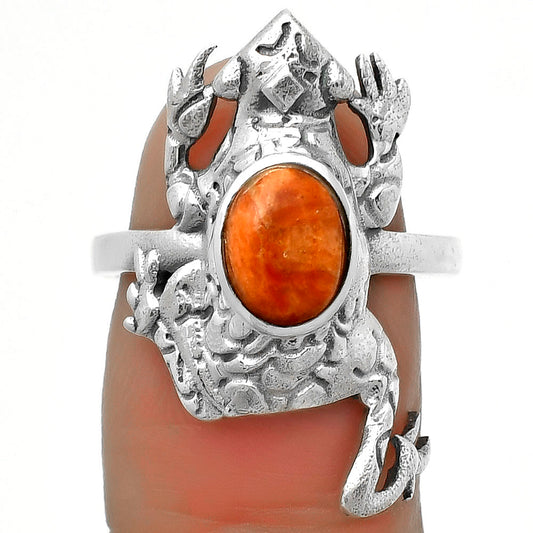 Frog - Natural Red Sponge Coral Ring size-7.5 R-1113 SDR172873