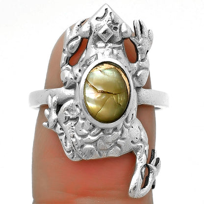 Frog Natural Copper Abalone Shell Ring size-7.5 R-1113 SDR172880