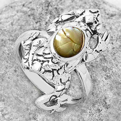 Frog Natural Copper Abalone Shell Ring size-7.5 R-1113 SDR172880