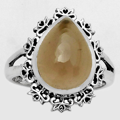 Artisan - Smoky Quartz Cab - Brazil Ring size-7 R-1114 SDR172941
