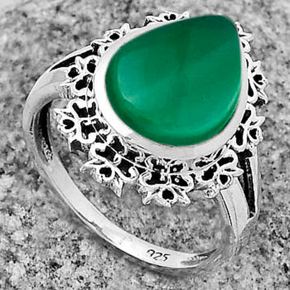 Artisan - Natural Green Onyx Cab Ring size-8.5 R-1114 SDR172965