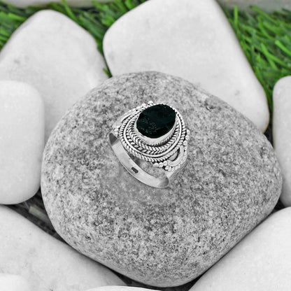 Natural Tektite Rough - Greek Ring size-7 R-1570 SDR173389