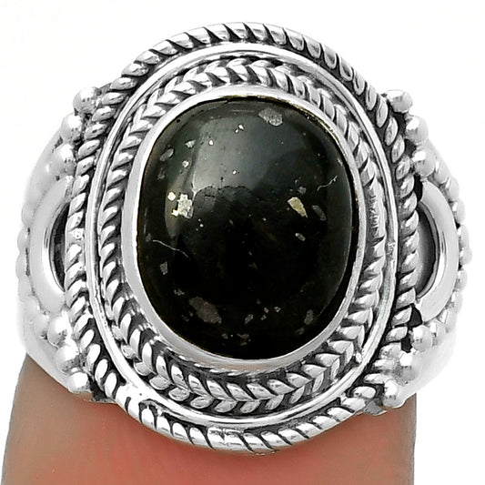 Natural Nuummite Ring size-7.5 R-1570 SDR173391
