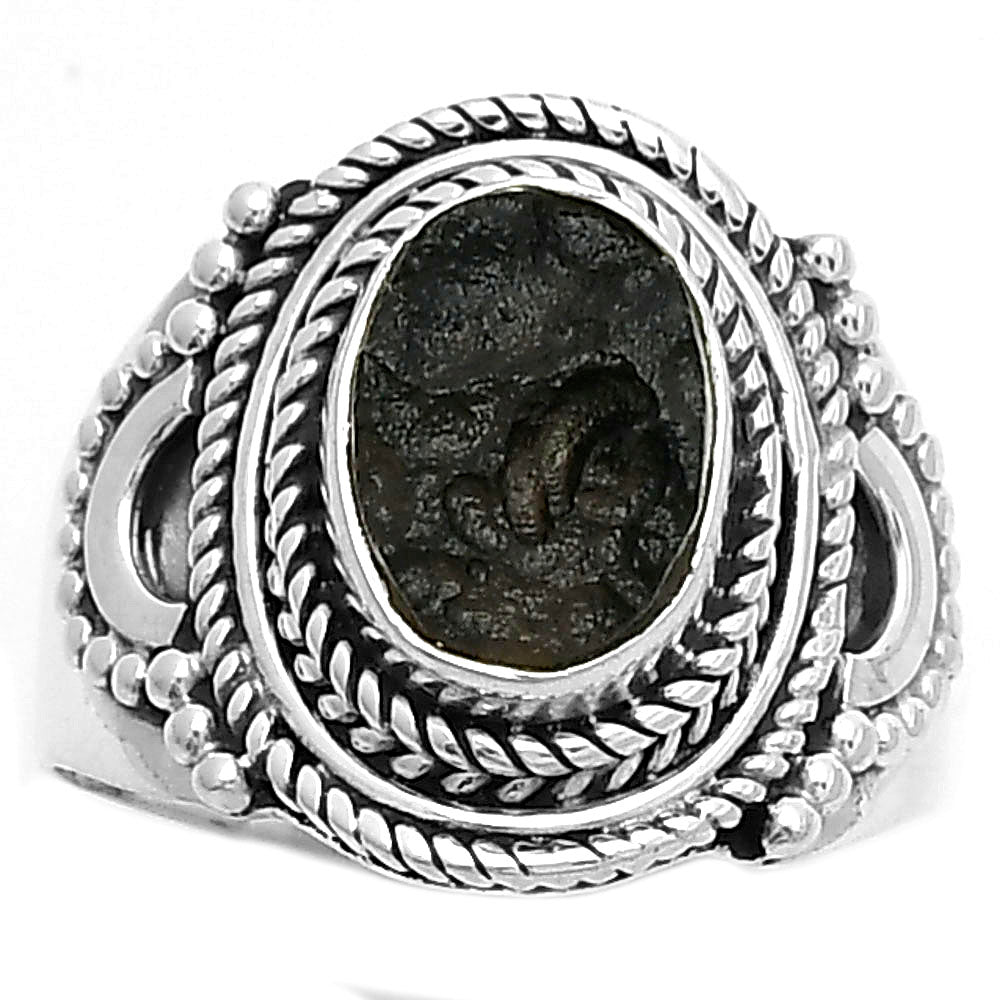 Natural Tektite Rough - Greek Ring size-7.5 R-1570 SDR173396