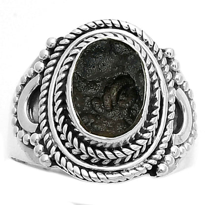 Natural Tektite Rough - Greek Ring size-7.5 R-1570 SDR173396