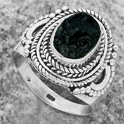Natural Tektite Rough - Greek Ring size-7.5 R-1570 SDR173396