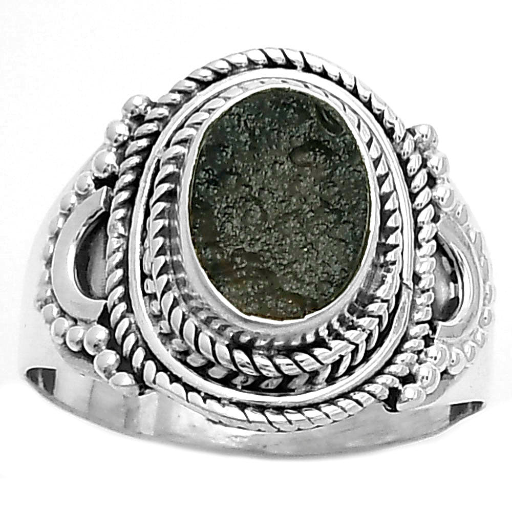 Natural Tektite Rough - Greek Ring size-8.5 R-1570 SDR173408