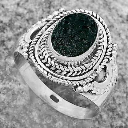 Natural Tektite Rough - Greek Ring size-8.5 R-1570 SDR173408