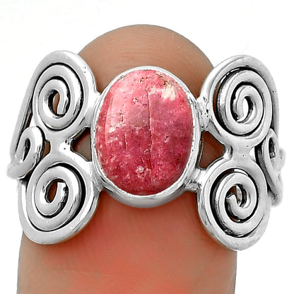 Spiral - Pink Thulite - Norway Ring size-8.5 R-1658 SDR173645