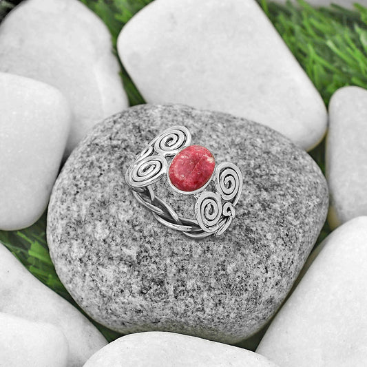 Spiral - Pink Thulite - Norway Ring size-8.5 R-1658 SDR173645