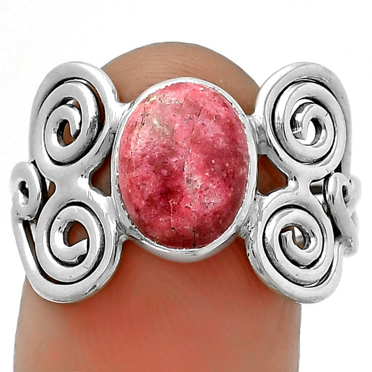 Spiral - Pink Thulite - Norway Ring size-7.5 R-1658 SDR173659