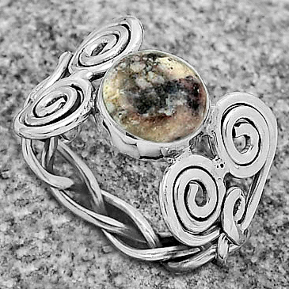 Spiral - Indian Blanket Jasper Ring size-8.5 R-1658 SDR173669