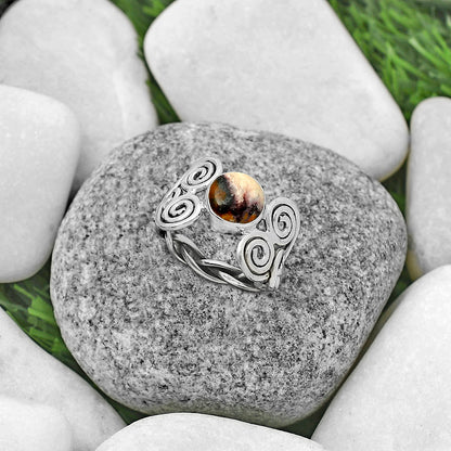 Spiral - Indian Blanket Jasper Ring size-8.5 R-1658 SDR173671