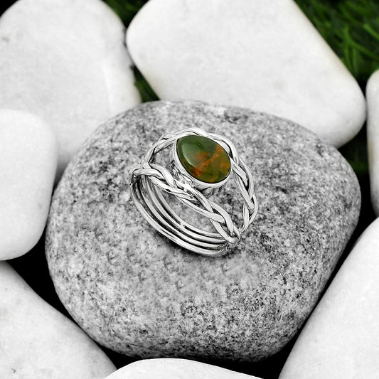Natural Chrome Chalcedony Ring size-9 R-1134 SDR173792