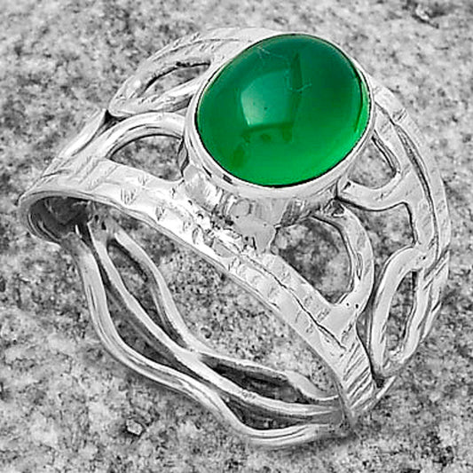 Natural Green Onyx Ring size-8 R-1133 SDR174017