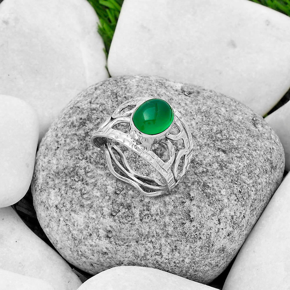 Natural Green Onyx Ring size-7 R-1133 SDR174036