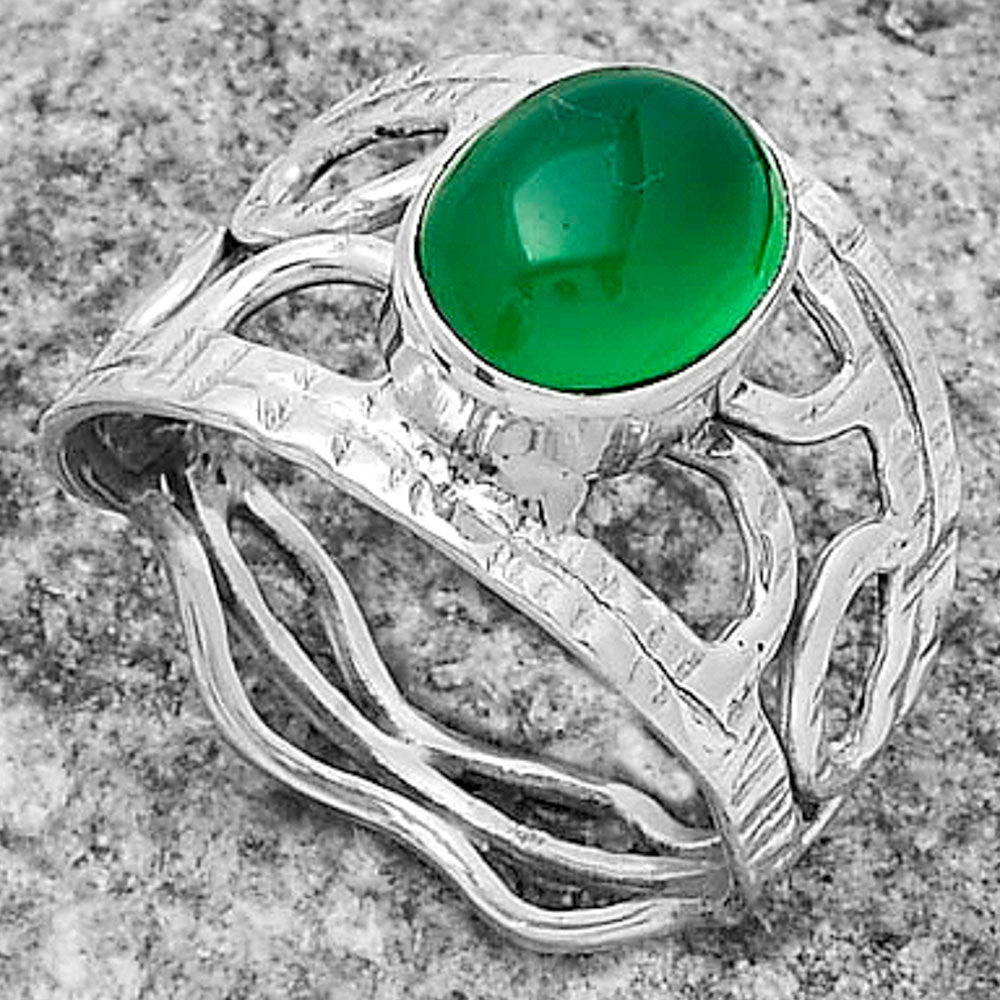 Natural Green Onyx Ring size-8.5 R-1133 SDR174040