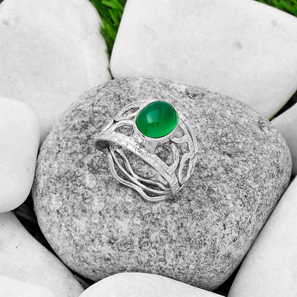 Natural Green Onyx Ring size-8.5 R-1133 SDR174040