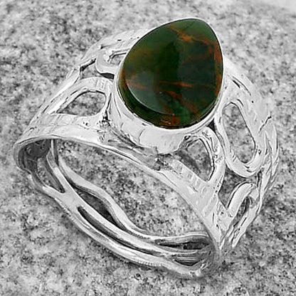 Natural Turkish Rainforest Chrysocolla Ring size-7 R-1133 SDR174049