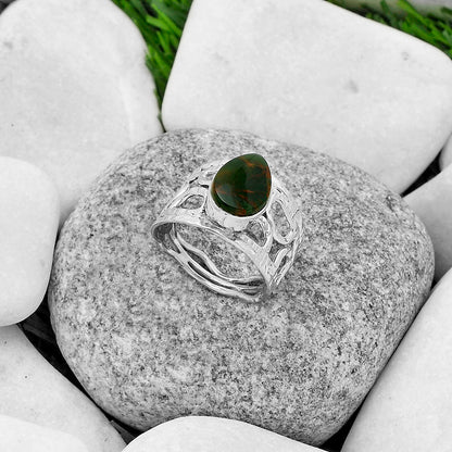 Natural Turkish Rainforest Chrysocolla Ring size-7 R-1133 SDR174049