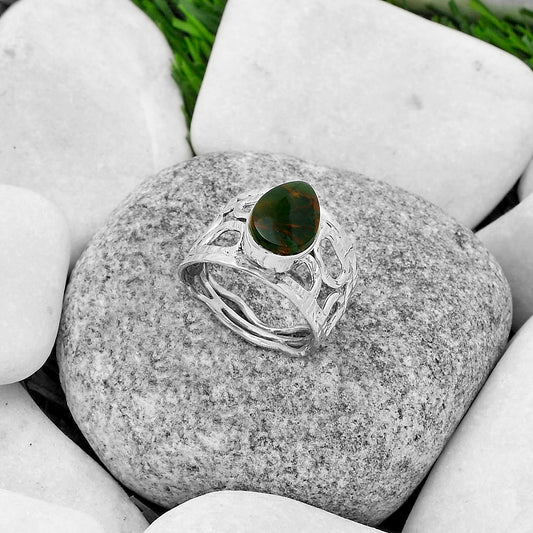 Natural Turkish Rainforest Chrysocolla Ring size-7 R-1133 SDR174049