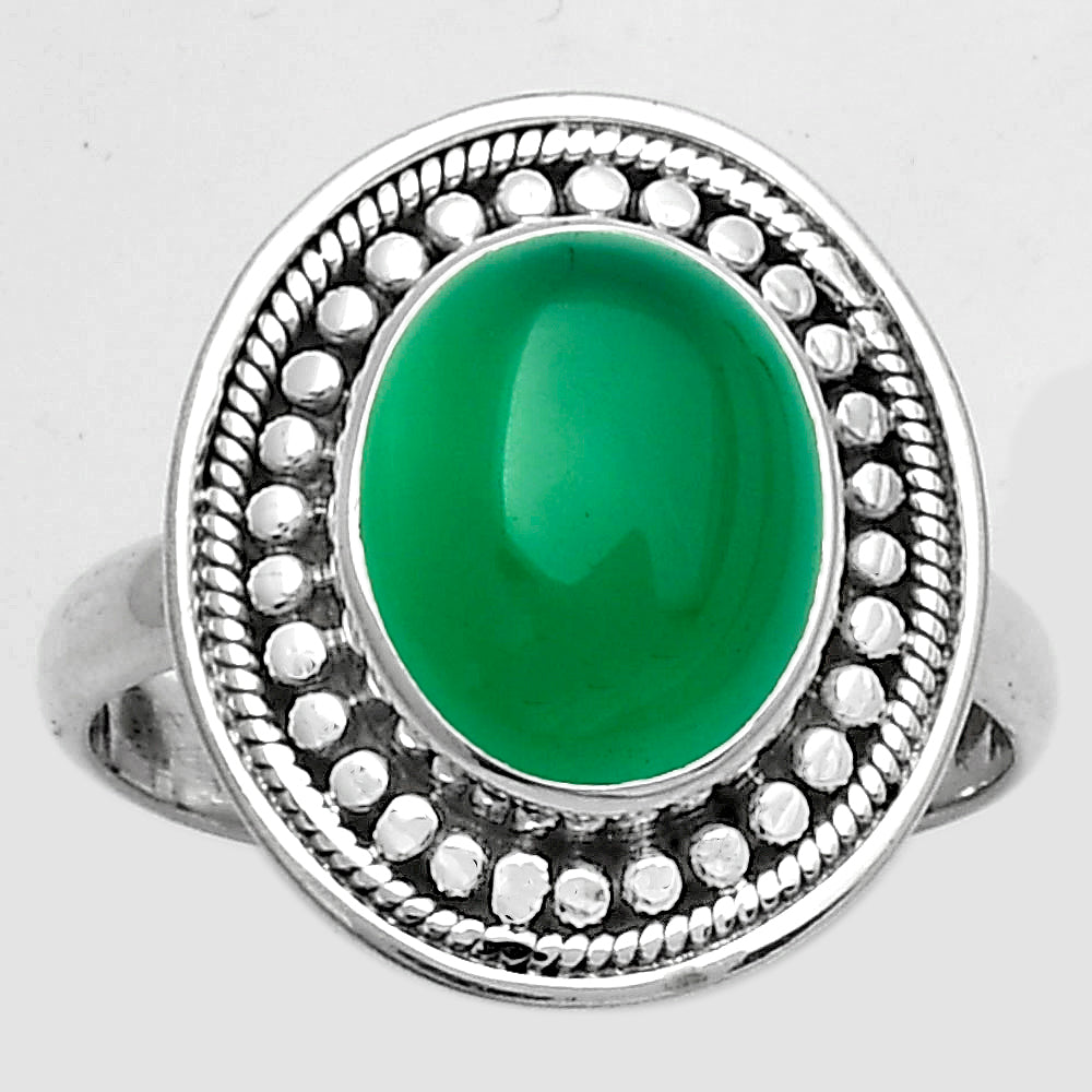 Natural Green Onyx Ring size-7 R-1469 SDR174081