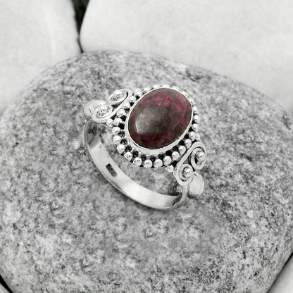 Natural Tourmaline Quartz Ring size-7 R-1283 SDR174236