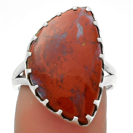 Natural Red Moss Agate Ring size-7.5 R-1210 SDR174315