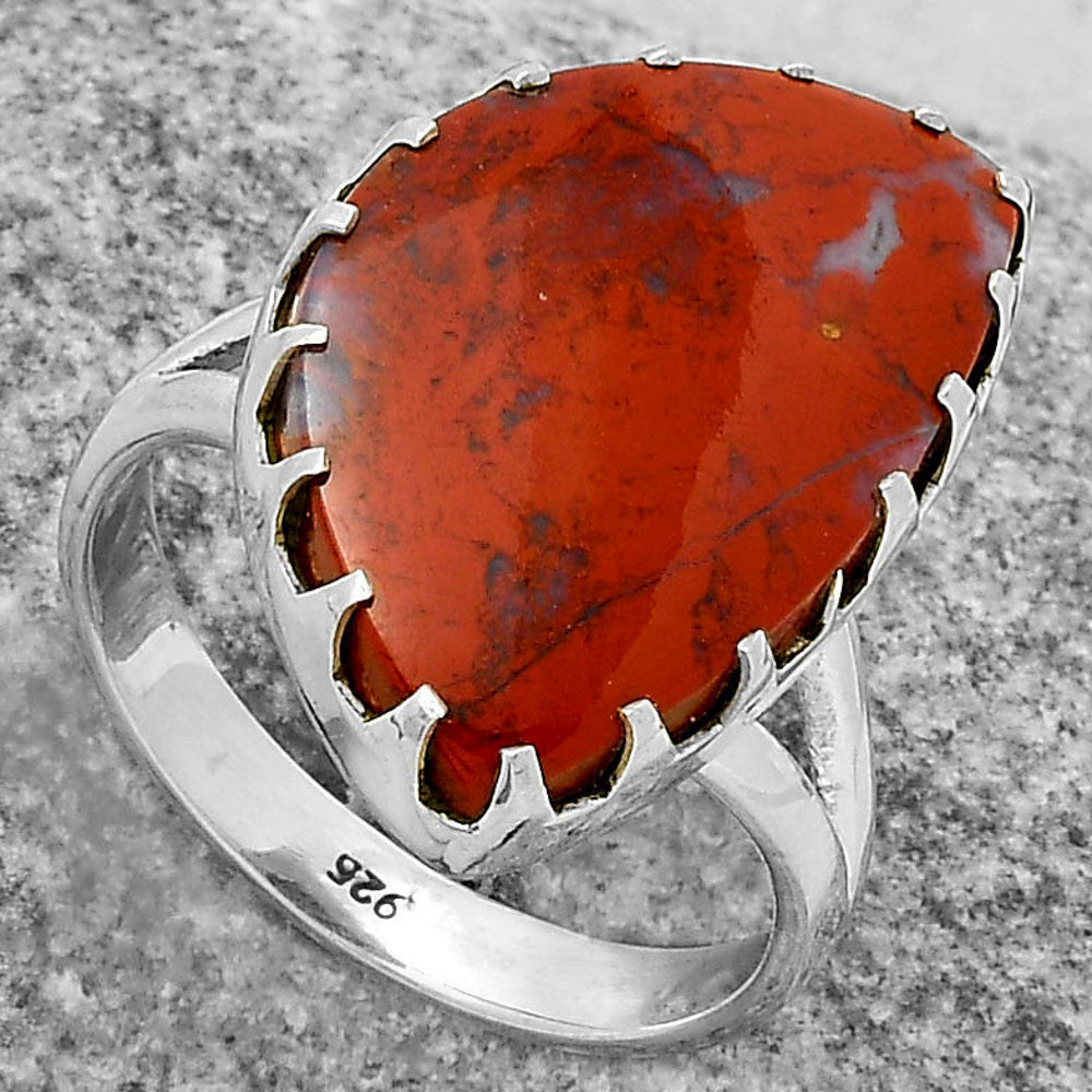 Natural Red Moss Agate Ring size-7.5 R-1210 SDR174315
