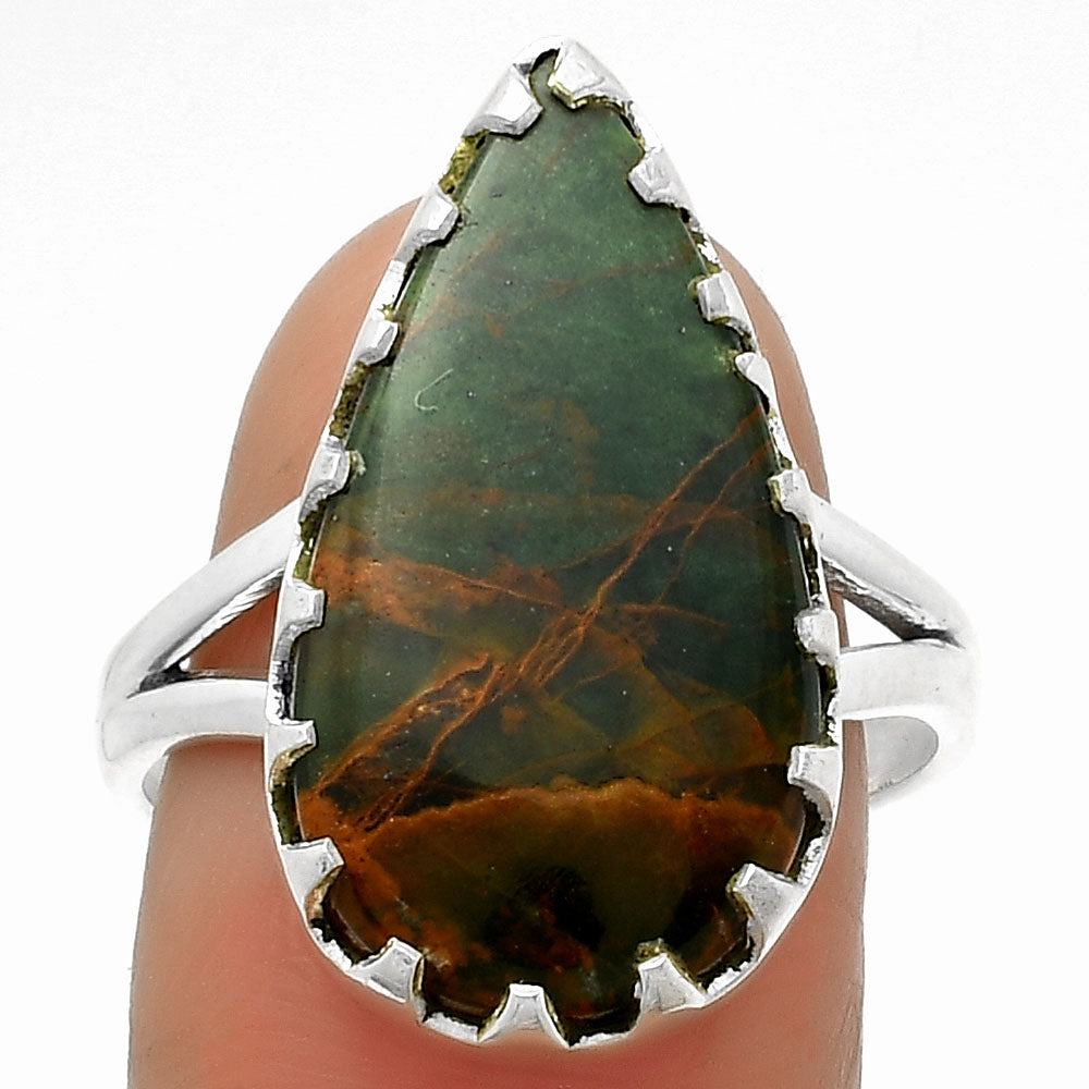 Turkish Rainforest Chrysocolla Ring size-8.5 R-1210 SDR174333