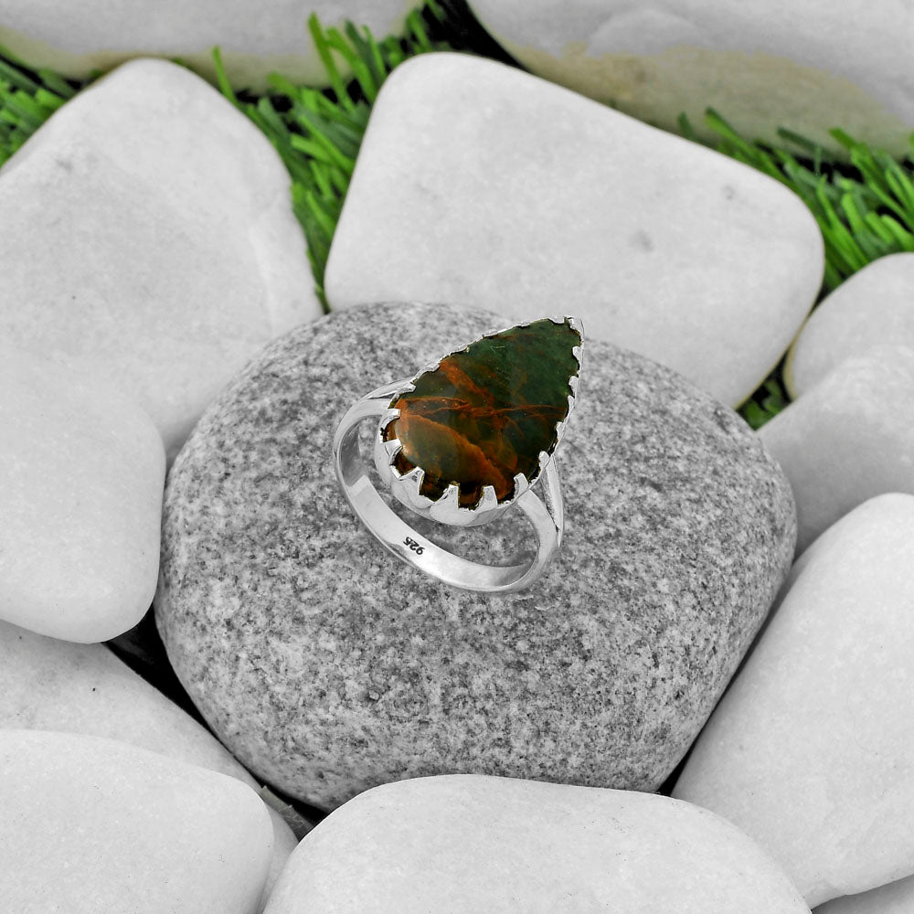 Turkish Rainforest Chrysocolla Ring size-8.5 R-1210 SDR174333