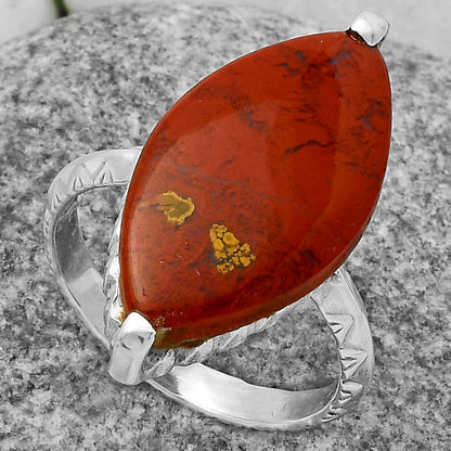 Natural Red Moss Agate Ring size-8.5 R-1089 SDR174347