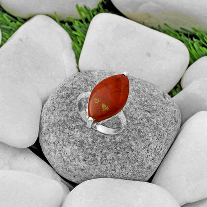 Natural Red Moss Agate Ring size-8.5 R-1089 SDR174347