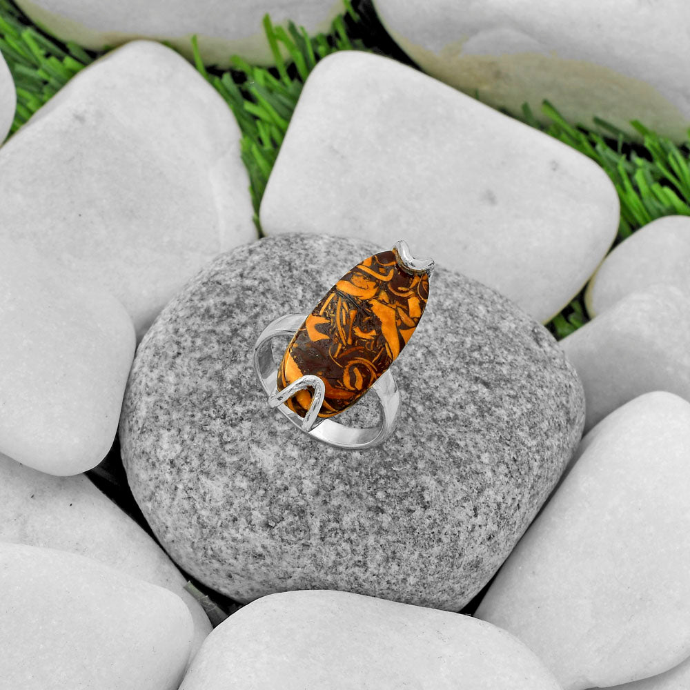 Coquina Fossil Jasper - India Ring size-6.5 R-1479 SDR174369