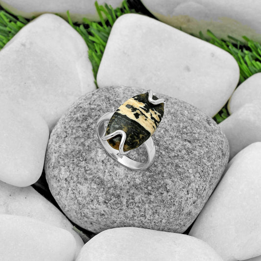 Natural Russian Honey Dendrite Opal Ring size-7.5 R-1479 SDR174376