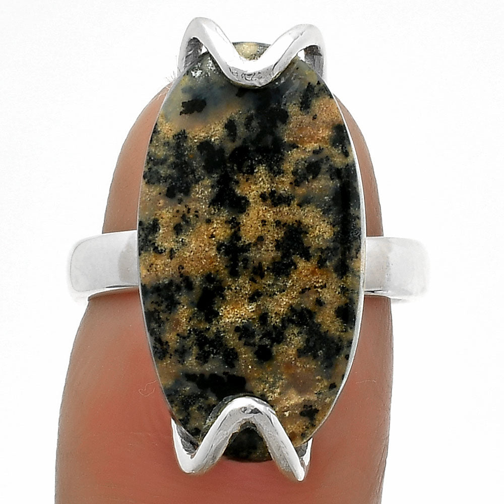 Natural Russian Honey Dendrite Opal Ring size-6.5 R-1479 SDR174385