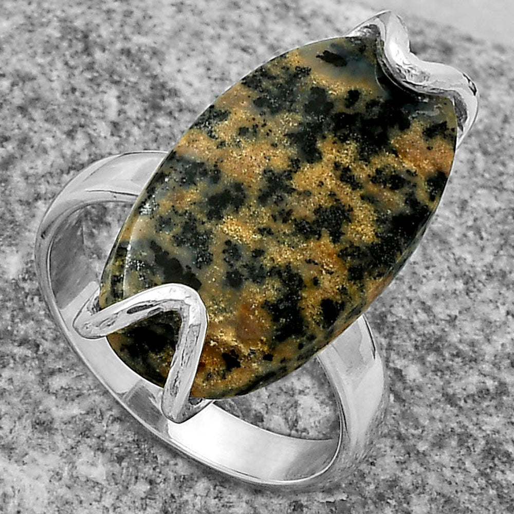 Natural Russian Honey Dendrite Opal Ring size-6.5 R-1479 SDR174385