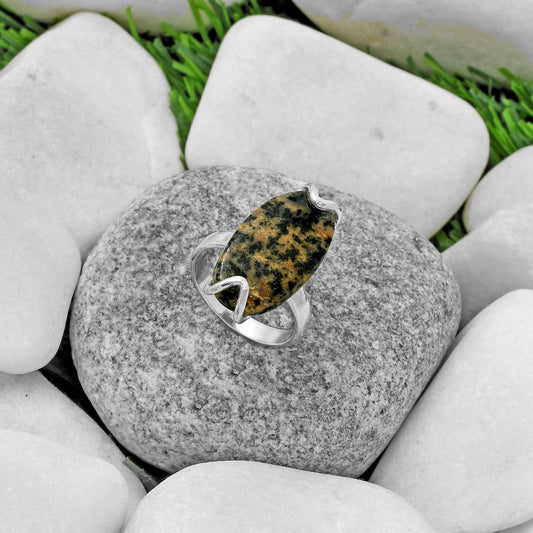 Natural Russian Honey Dendrite Opal Ring size-6.5 R-1479 SDR174385