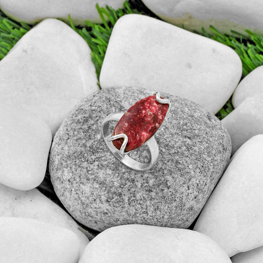 Natural Pink Thulite - Norway Ring size-7.5 R-1479 SDR174389