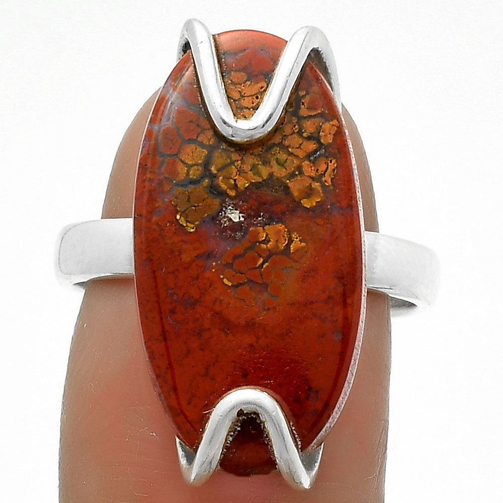 Natural Red Moss Agate Ring size-8.5 R-1479 SDR174394