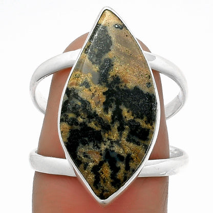 Natural Russian Honey Dendrite Opal Ring size-8 R-1002 SDR174420