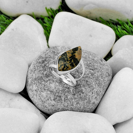 Natural Russian Honey Dendrite Opal Ring size-8 R-1002 SDR174420