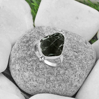 Natural Obsidian And Zinc Ring size-8.5 R-1091 SDR174457