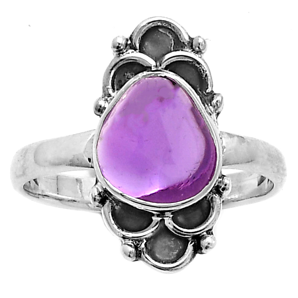 Natural Amethyst Cab - Brazil Ring size-7 R-1104 SDR174465