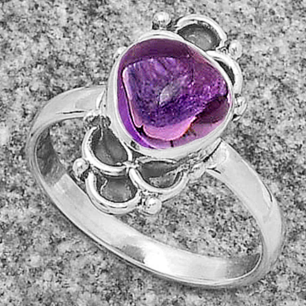 Natural Amethyst Cab - Brazil Ring size-7 R-1104 SDR174465