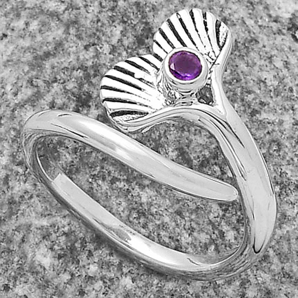 Mermaid Tail Charm - Amethyst Ring size-8.5 R-1070 SDR174507