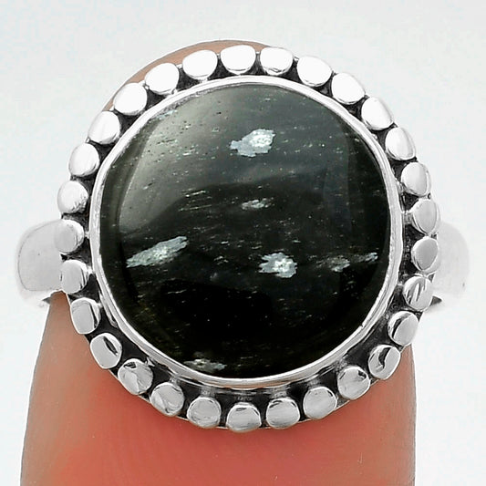 Natural Snow Flake Obsidian Ring size-7.5 R-1071 SDR174541