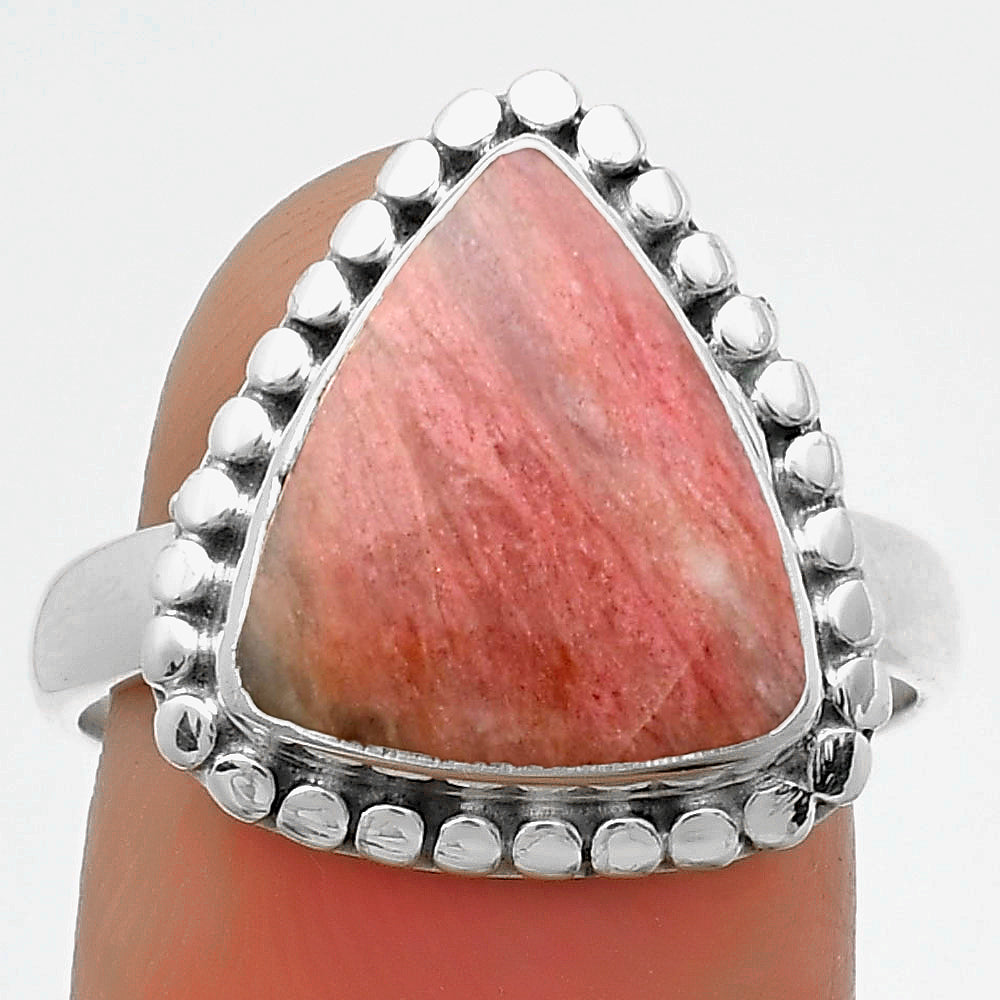Natural Pink Tulip Quartz Ring size-8.5 R-1071 SDR174548