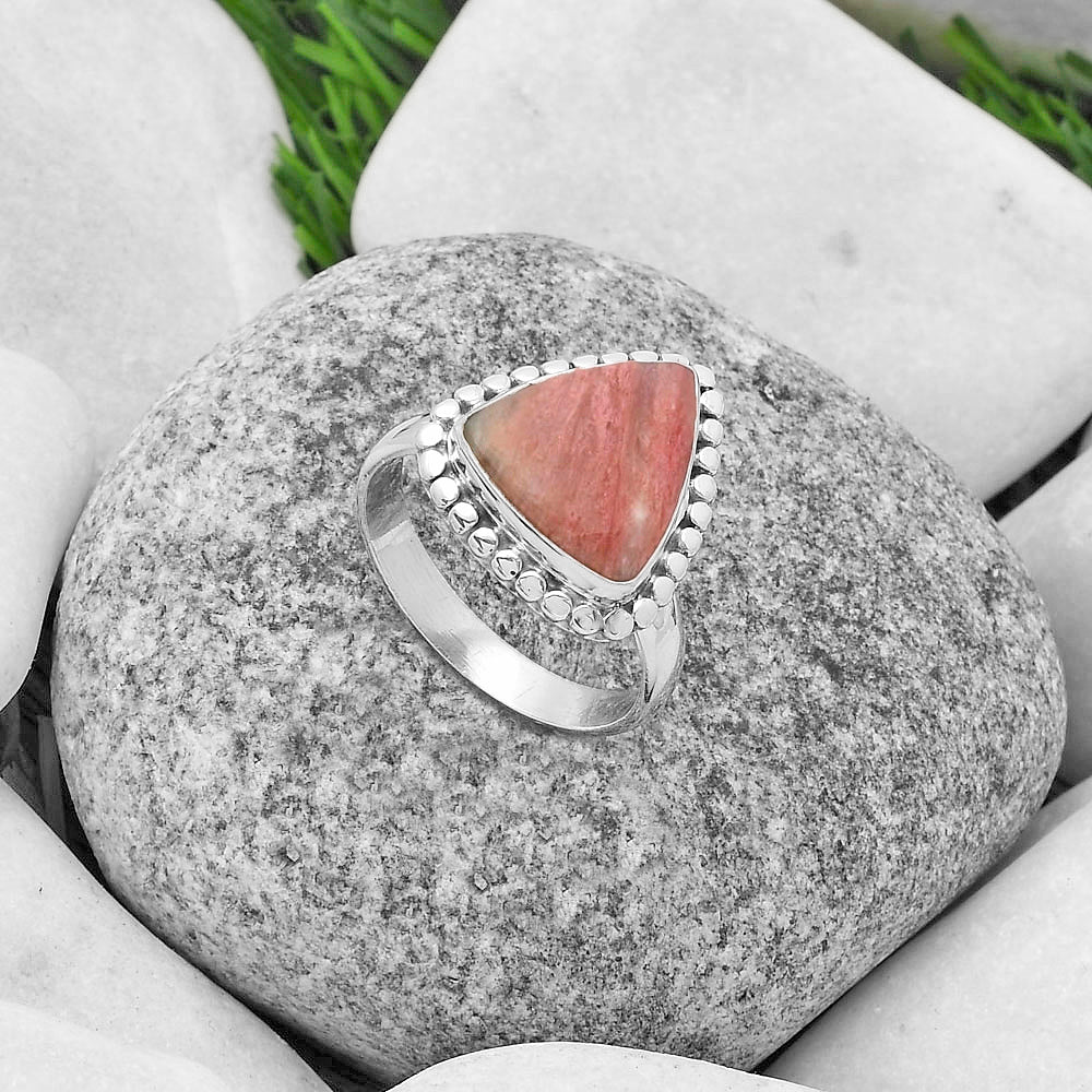 Natural Pink Tulip Quartz Ring size-8.5 R-1071 SDR174548