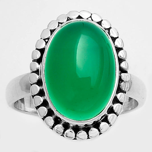 Natural Green Onyx Ring size-7.5 R-1071 SDR174553